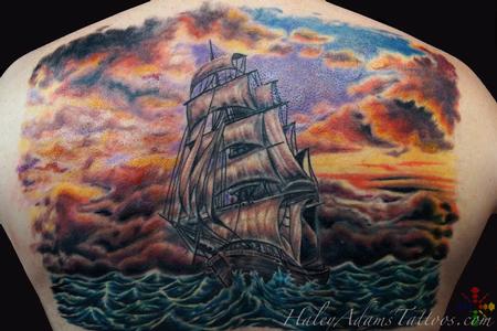 Tattoos - Sailing ship back piece  - 109074